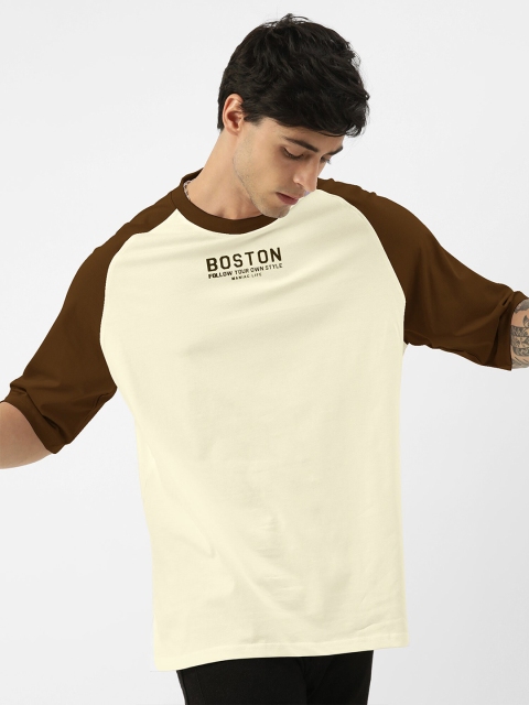 Maniac Colourblocked Raglan Sleeves Cotton Oversized T-shirt - Image 5