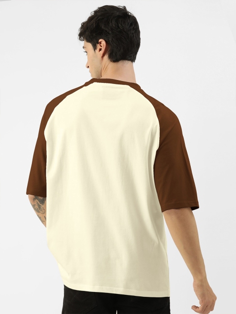 Maniac Colourblocked Raglan Sleeves Cotton Oversized T-shirt - Image 3