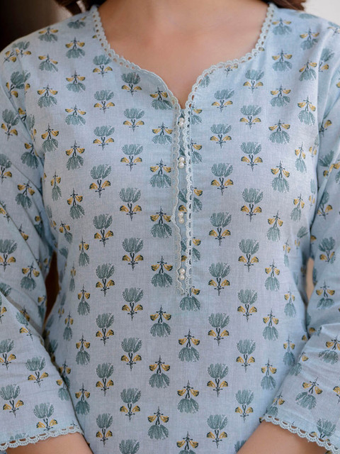 Nayo Ethnic Motifs Printed Cotton Straight Kurta - Image 6