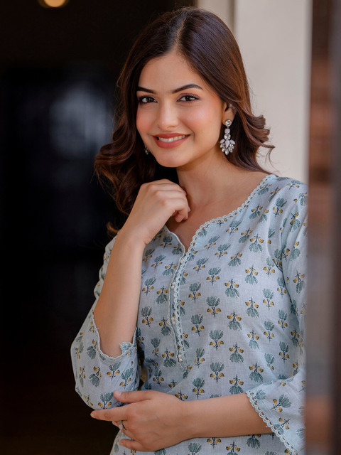 Nayo Ethnic Motifs Printed Cotton Straight Kurta - Image 2