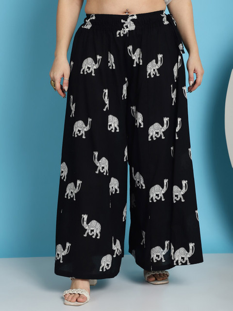 TAG 7 Printed Pure Cotton Flared Palazzo