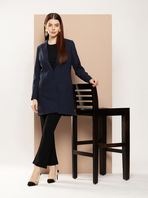 her by invictus Notched Lapel Single-Breasted Longline Over Coats