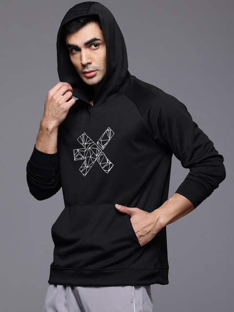 HRX by Hrithik Roshan Brand Logo Printed Hooded Training Sweatshirt - Image 3