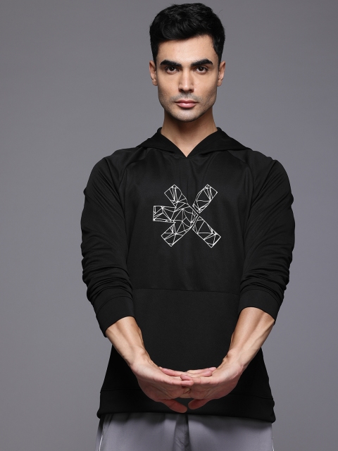 HRX by Hrithik Roshan Brand Logo Printed Hooded Training Sweatshirt