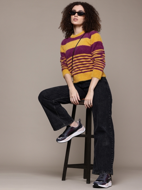 The Roadster Lifestyle Co. Striped Sweater with Fuzzy-Detail - Image 5