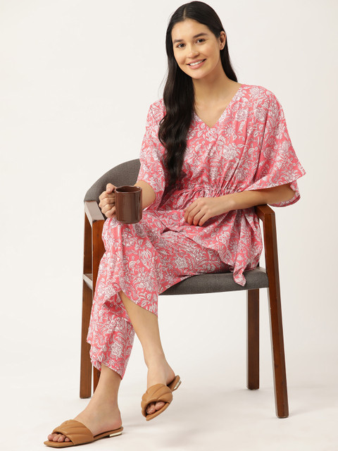 ETC Floral Print Kaftan Night Suit