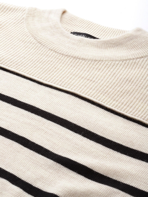 Chemistry Acrylic Striped Longline Pullover - Image 2