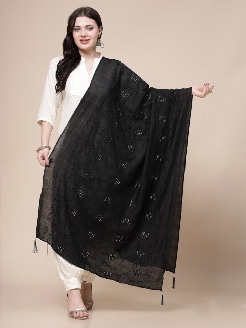 Clora Creation Ethnic Motifs Embroidered Sequinned Dupatta