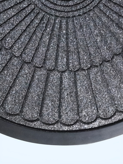 HOKIPO Grey & Black Textured Semi-circle Shaped Anti-Skid Doormat - Image 2
