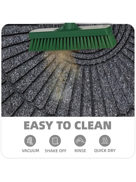 HOKIPO Grey & Black Textured Semi-circle Shaped Anti-Skid Doormat - Image 6
