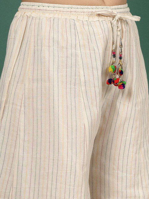 Clora Creation Embroidered Flared Knitted Ethnic Palazzos - Image 7