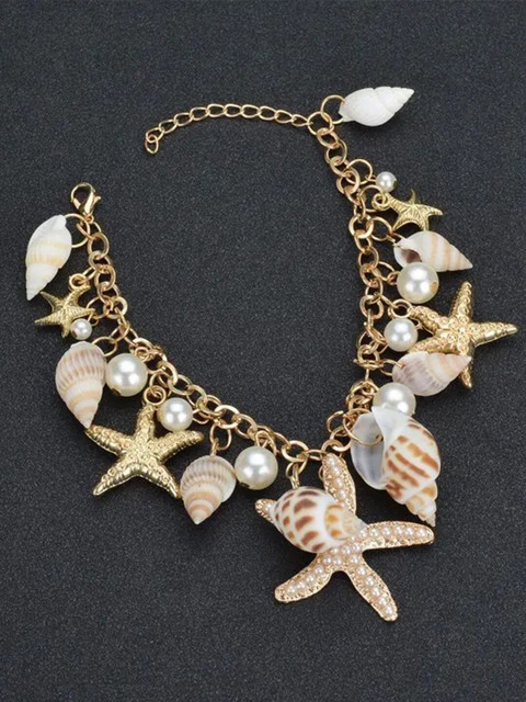 YouBella Gold-Plated Beaded Wraparound Bracelet