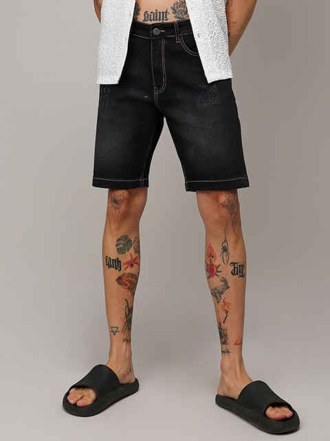Campus Sutra Men Mid-Rise Denim Shorts - Image 2