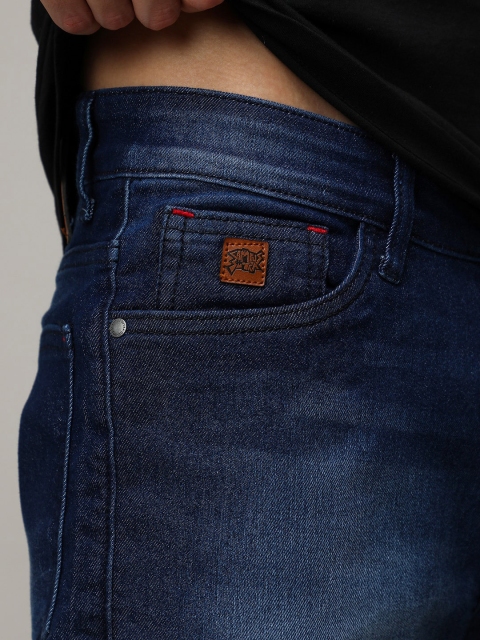 Campus Sutra Men Washed Mid-Rise Regular Fit Denim Shorts - Image 6
