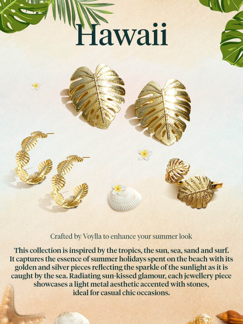 Voylla Gold Plated Contemporary Studs - Image 6