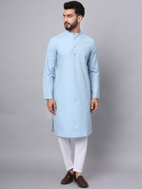 Latest Chikan Garments Mandarin Collar Long Sleeves Cotton Kurta