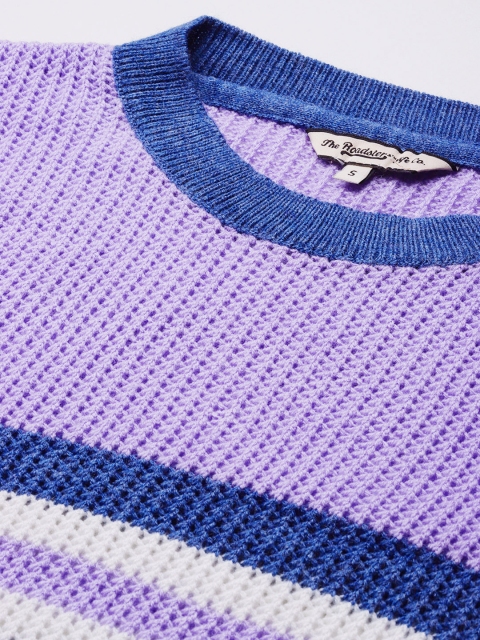 The Roadster Lifestyle Co. Women Striped Acrylic Pullover - Image 2