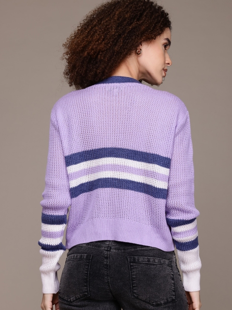 The Roadster Lifestyle Co. Women Striped Acrylic Pullover - Image 4