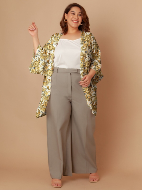 Zink Curve Plus Size Floral Printed Peplum Shrug - Image 5