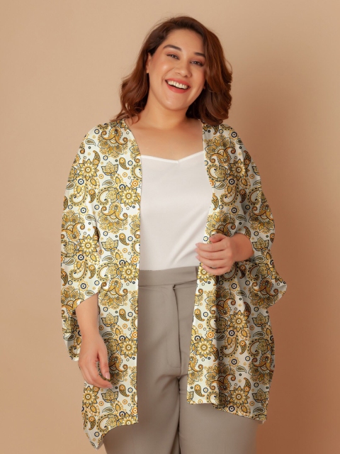 Zink Curve Plus Size Floral Printed Peplum Shrug - Image 6