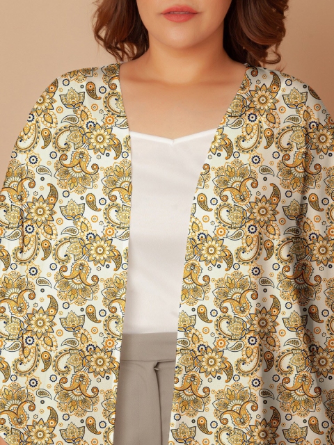Zink Curve Plus Size Floral Printed Peplum Shrug - Image 2