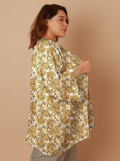 Zink Curve Plus Size Floral Printed Peplum Shrug - Image 3
