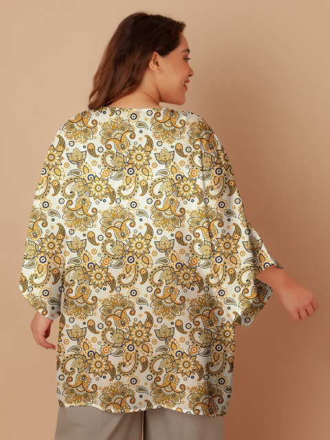 Zink Curve Plus Size Floral Printed Peplum Shrug - Image 4