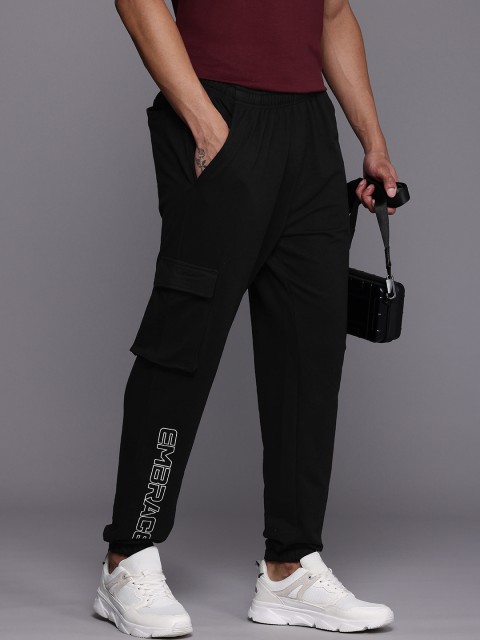 HRX by Hrithik Roshan Typography Printed Anti Odour Cargo Joggers