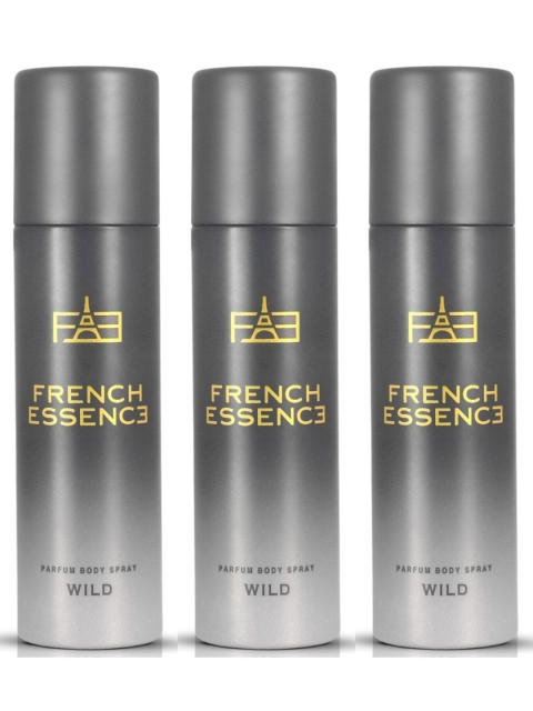 FRENCH ESSENCE Set Of 3 Luxury Wild Long Lasting Deodorant - 120ml Each