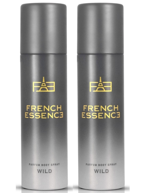 FRENCH ESSENCE Set of 2 Wild Long Lasting Deodorant Body Spray - 120 ml each