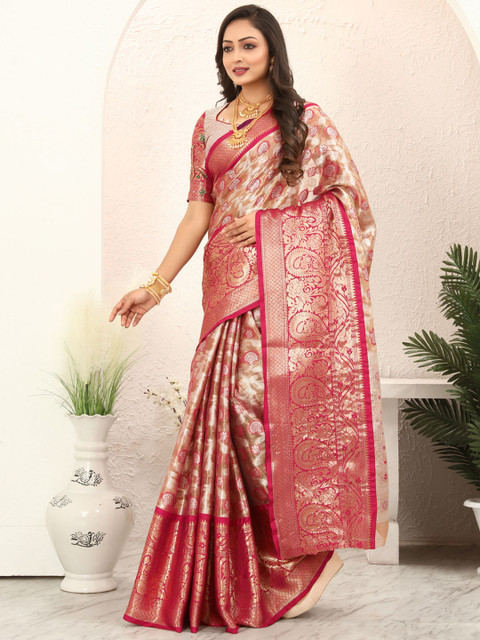 Tankori Woven Design Zari Tissue Kanjeevaram Saree - Image 3