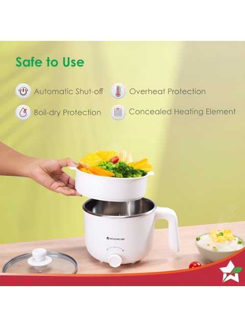Wonderchef Off White Multi Cook Kettle 1.2 L - Image 6