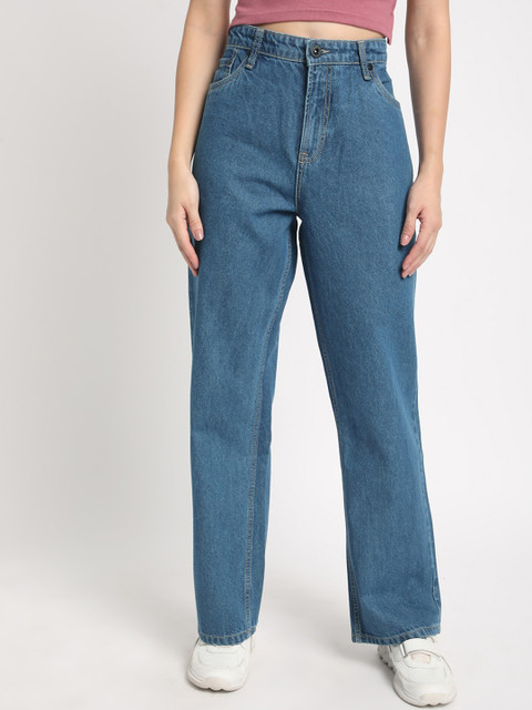 The Roadster The Lifestyle Co Pure Cotton Straight-Fit High Rise No Fade Jeans