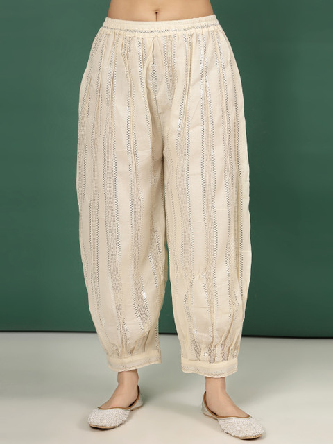 Clora Creation Striped Cotton Afghani Salwar