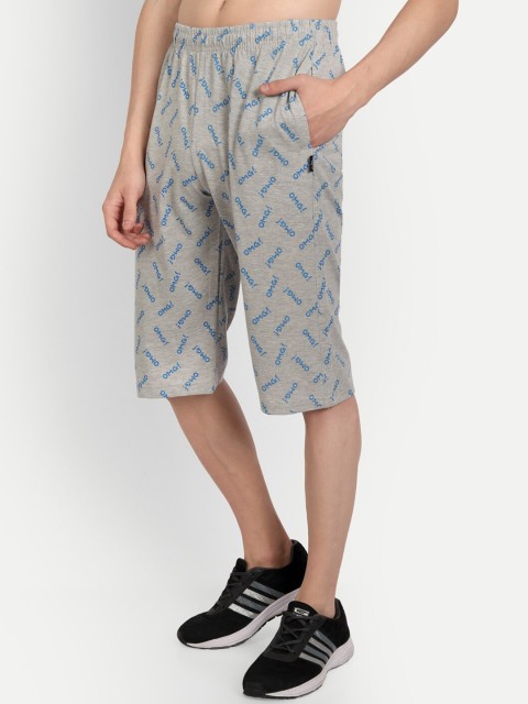 ZEFFIT Men Typography Printed Mid-Rise Cotton Knee Length Outdoor Shorts - Image 2