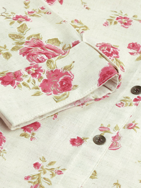 KALINI Floral Printed Pure Cotton A-Line Kurta - Image 7