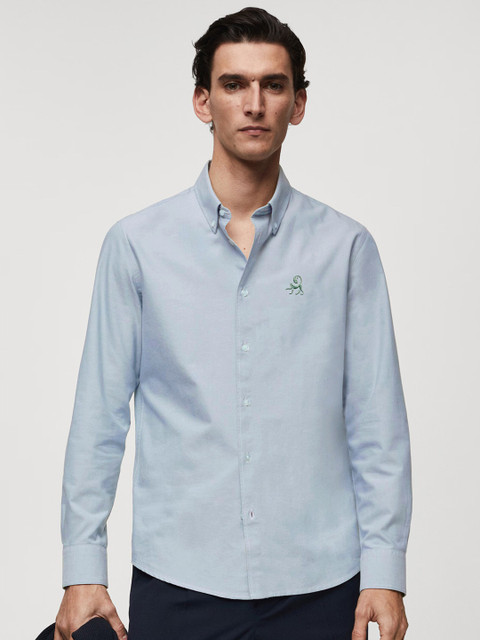 MISCHIEF MONKEY Classic Tailored Fit Button Down Collar Casual Shirt