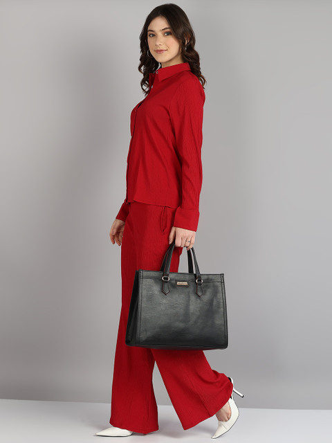 DressBerry Black Structured Handheld Bag