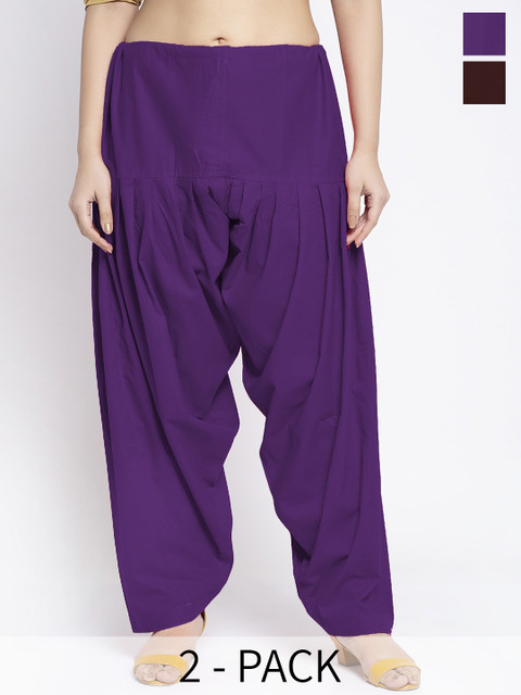 GRACIT Women Pack Of 2 Solid Cotton Salwar