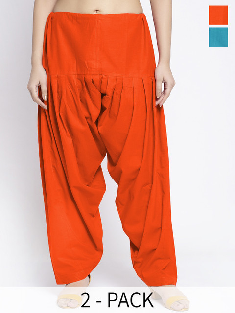 GRACIT Women Pack Of 2 Solid Cotton Salwar