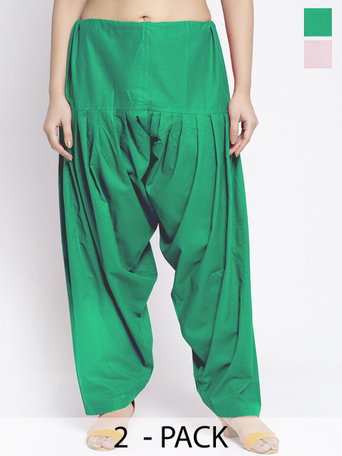 GRACIT Women Pack Of 2 Solid Cotton Salwar