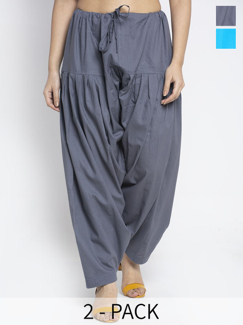 GRACIT Women Pack Of 2 Solid Cotton Salwar