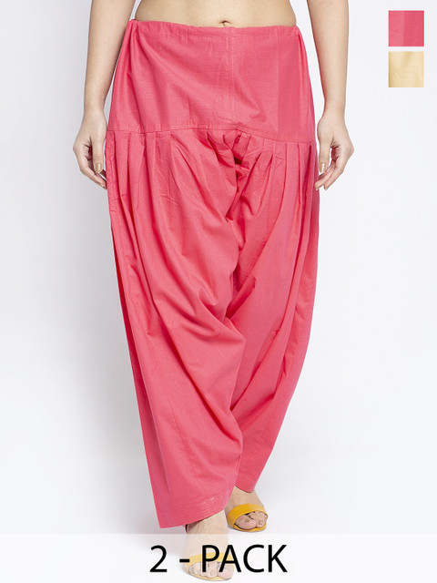 GRACIT Women Pack Of 2 Solid Cotton Salwar