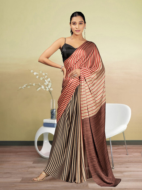 RACHNA Striped Satin Saree