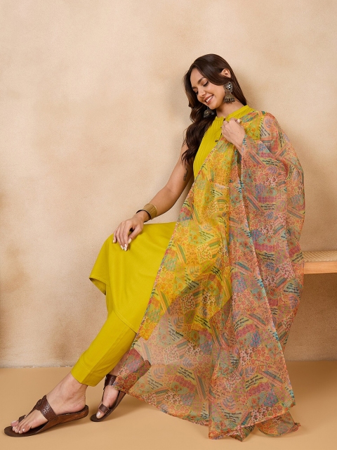 InWeave Floral Printed Organza Dupatta - Image 6