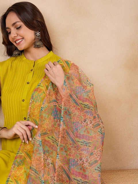 InWeave Floral Printed Organza Dupatta - Image 7