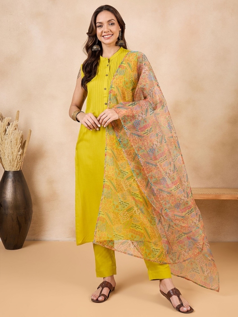 InWeave Floral Printed Organza Dupatta - Image 5