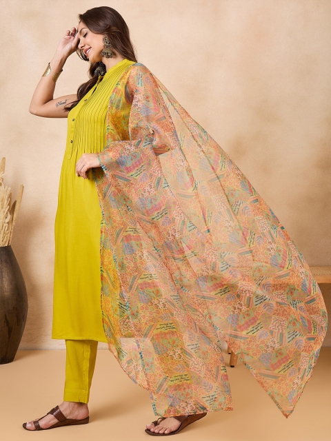 InWeave Floral Printed Organza Dupatta - Image 3