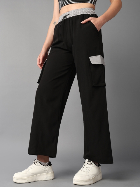 The Roadster Lifestyle Co. Women Black Mid-Rise Cargos