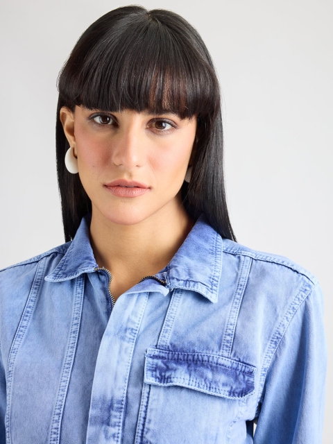 FREAKINS Pure Cotton Crop Denim Jacket - Image 2